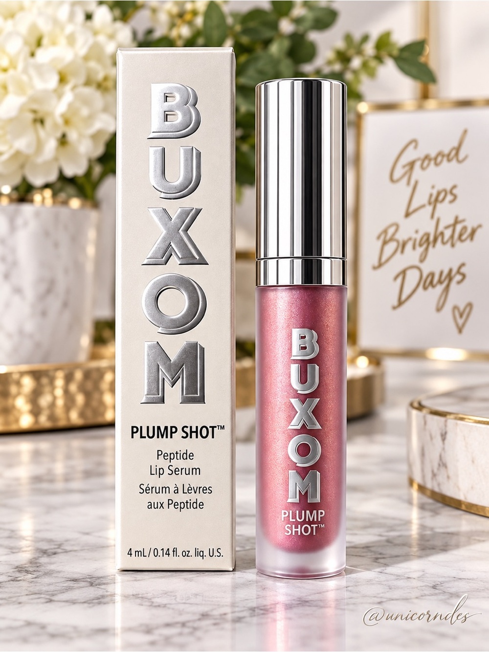 BUXOM Plump Shot Peptide Lip Serum – Spellbound Pink Multichrome Tint